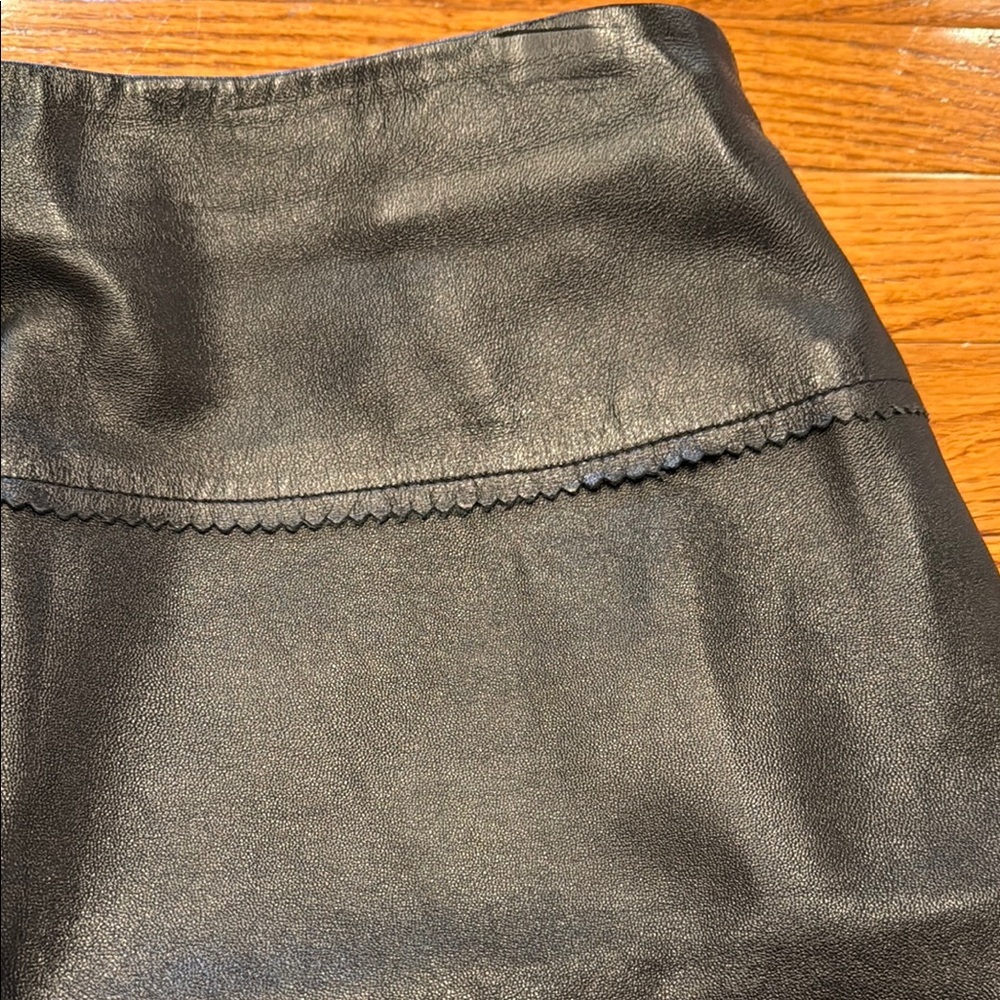 Cache Black Leather Skirt,size 2 - Picture 3 of 9